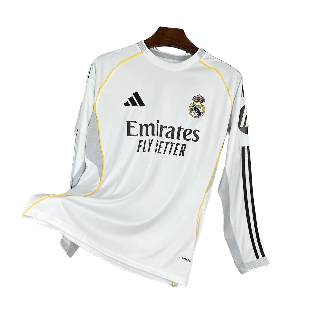 Real Madrid 2025/26 Long Sleeve Home Jersey